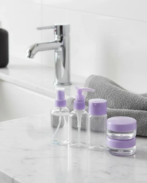 5 Parça Seyahat Banyo Seti 30 Ml Şeffaf Taşınabilir Şişe Seti ürün görseli 1