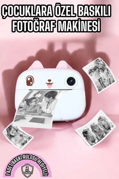 Çocuk Fotoğraf Makinesi Dijital Hd Video Rulo Kağıt Baskılı Yazıcı ürün görseli 1