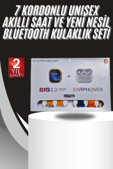 9 Ultra Akıllı Saat 49Mm 2Inç Ekran 7 Kordonlu Ve Bluetooth Kulaklık ürün görseli 1