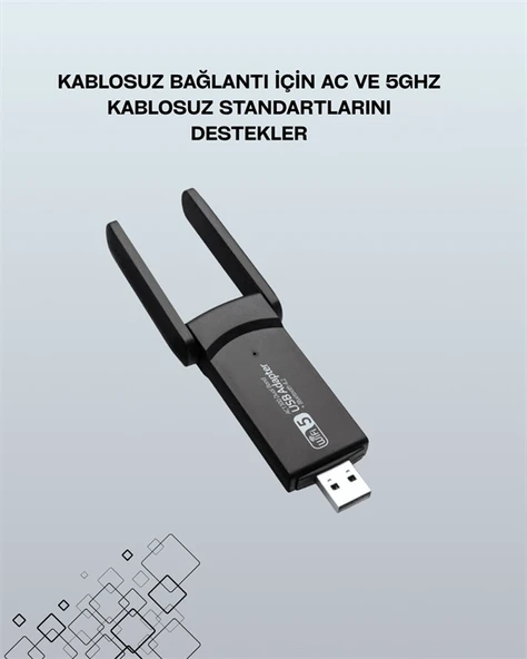 Usb 3.0 Wireless Adaptör – 2.4Ghz & 5Ghz Destekli ürün görseli 1
