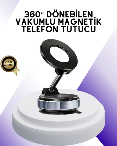 Manyetik Araç Telefon Tutucu 360 Derece Dönebilen Vakumlu Stand ürün görseli 1
