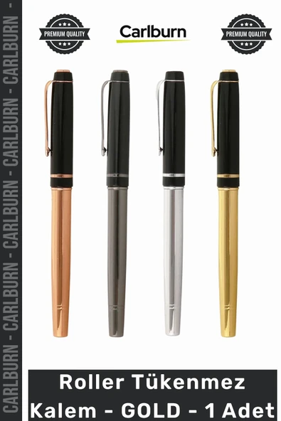#Tükenmez Lüks Metal Ofis Hediye Prestijli Ergonomik İmza Şık Tasarım Roller Tükenmez Kalem GOLD ürün görseli 1