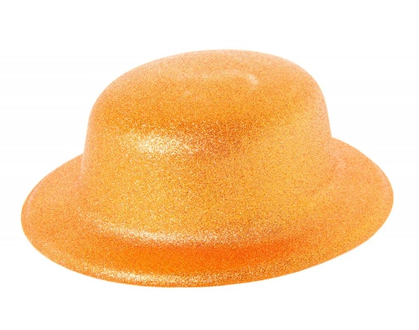Turuncu Renk Simli Melon Yuvarlak Parti Şapkası 24X26 Cm ürün görseli 1