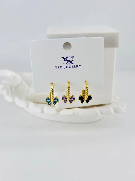 Zirkon Taşlı Üçlü Kombin Küpe - Kp00410 ürün görseli 1