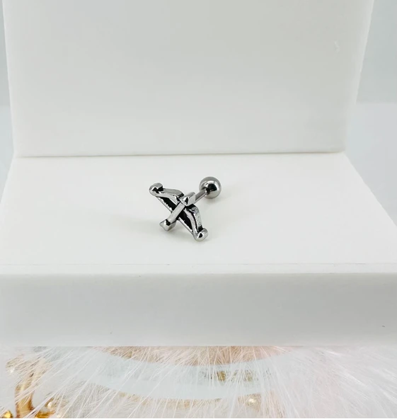 Rodyum Uç Kısmı : Pirinç Kıkırdak Bar Uzunluğu : 6 Mm / Bar Kalınlığı 0.8 Mm / Top Boyu 3 Mm - Pt0020 ürün görseli 1