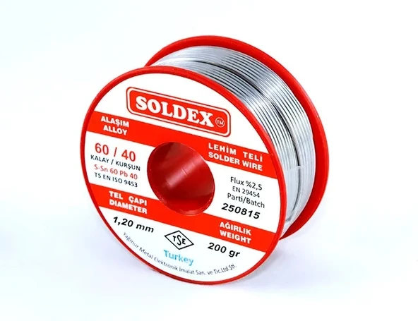 60-40 Lehim Teli 200 Gr 0,75 Mm - Sn:60 / Pb:40 ürün görseli 1