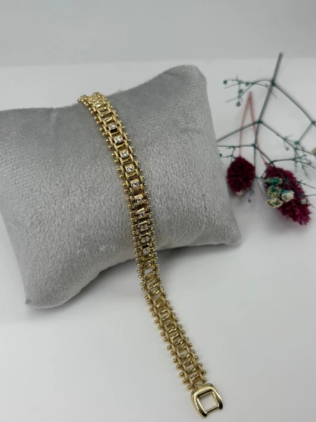 Zirkon Taşlı Pirinç Zirkon Bileklikler 19 Cm - Kbl0344 ürün görseli 1