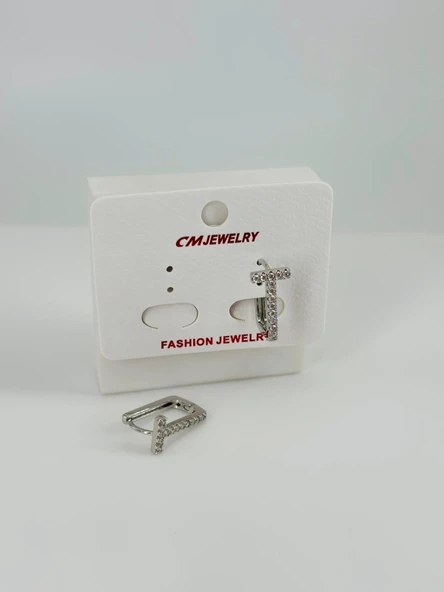 Rodyum Zirkon Taşlı Pirinç Küpeler - Kp00504 ürün görseli 1