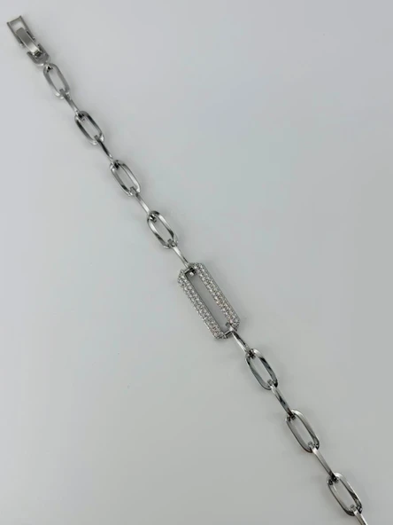 Rodyum Zirkon Taşlı Pirinç Bileklikler 17+2 Cm - Kbl0372 ürün görseli 1