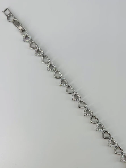 Rodyum Zirkon Taşlı Pirinç Bileklikler 17+2 Cm - Kbl0369 ürün görseli 1