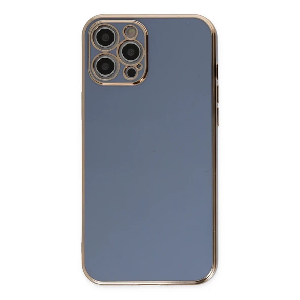 İphone 12 Pro Kılıf Volet Silikon - Mavi - Resim 2