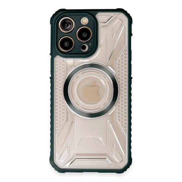 İphone 13 Pro Kılıf Prag Magneticsafe Kapak - Koyu Yeşil ürün görseli 1