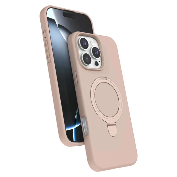 İphone 16 Pro Regal Magsafe Standlı Kapak - Çöl Titanyum ürün görseli 1