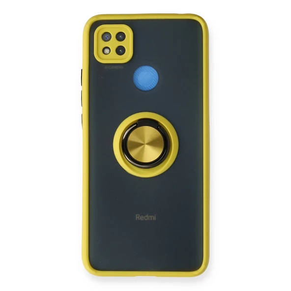 Xiaomi Redmi 9C Kılıf Montreal Yüzüklü Silikon Kapak - Sarı ürün görseli 1
