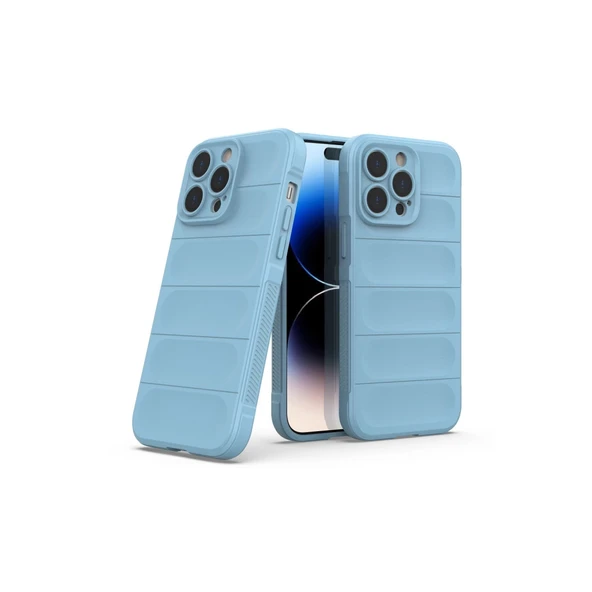 İphone 14 Pro Kılıf Optimum Silikon - Sky Blue - Resim 3