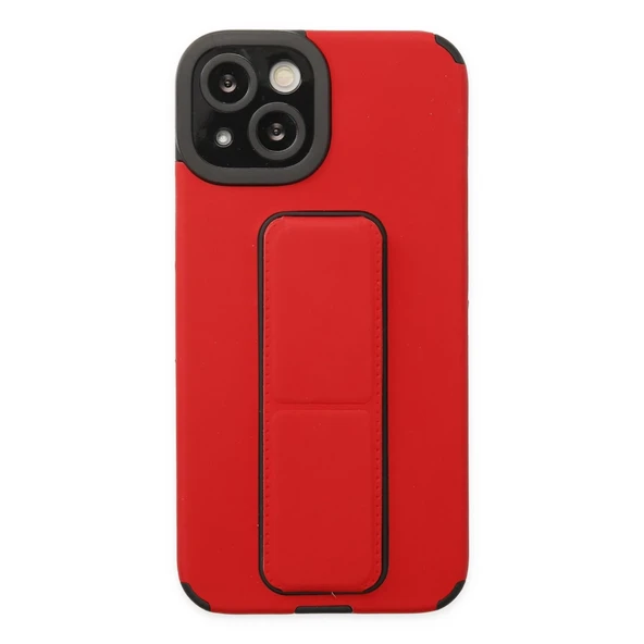 İphone 14 Plus Kılıf Mega Standlı Silikon - Kırmızı ürün görseli 1