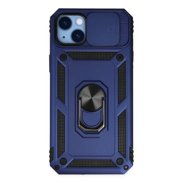 İphone 14 Plus Kılıf Pars Lens Yüzüklü Silikon - Lacivert ürün görseli 1