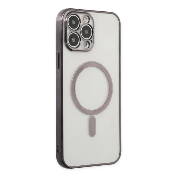 İphone 14 Pro Kılıf Magneticsafe Lazer Silikon - Siyah ürün görseli 1