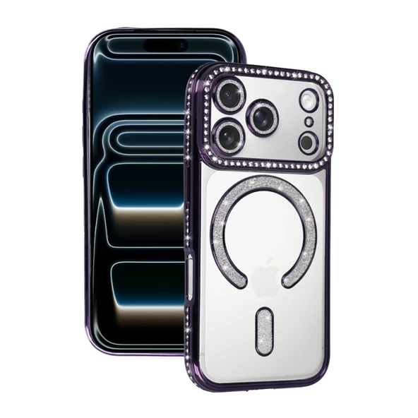 İphone 17 Pro Max Joke Simli Magneticsafe Kılıf - Derin Mor ürün görseli 1