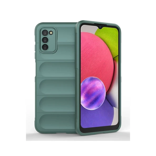 Samsung Galaxy A03S Kılıf Optimum Silikon - Koyu Yeşil ürün görseli 1