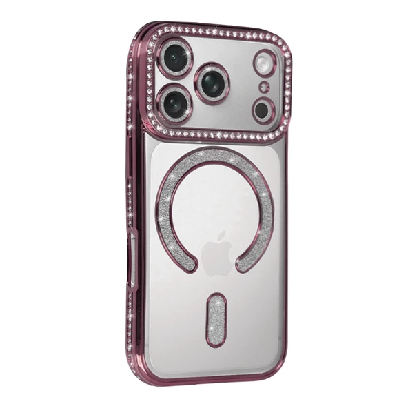 İphone 17 Pro Max Joke Simli Magneticsafe Kılıf - Pembe - Resim 2