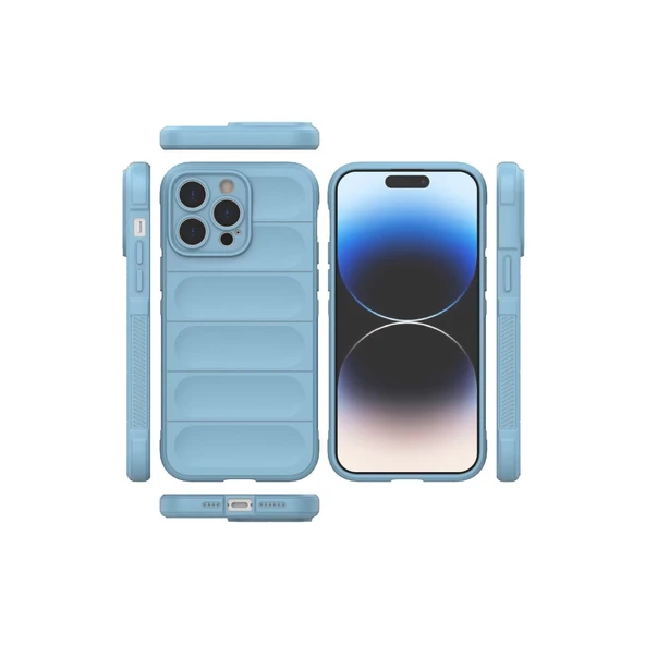İphone 14 Pro Kılıf Optimum Silikon - Sky Blue - Resim 2