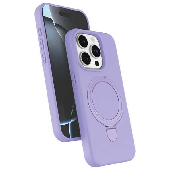 İphone 15 Pro Max Regal Magsafe Standlı Kapak - Lila ürün görseli 1