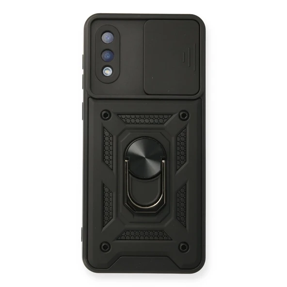 Samsung Galaxy A02 Kılıf Pars Lens Yüzüklü Silikon - Siyah ürün görseli 1