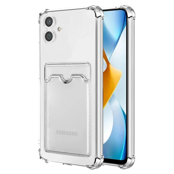 Samsung Galaxy A05 Kılıf Kart Şeffaf Silikon - Şeffaf ürün görseli 1