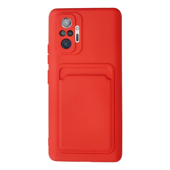 Xiaomi Redmi Note 10 Pro Kılıf Kelvin Kartvizitli Silikon - Kırmızı ürün görseli 1