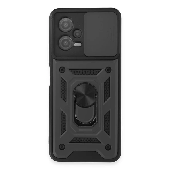 Xiaomi Redmi Note 12 5G Kılıf Pars Lens Yüzüklü Silikon - Siyah ürün görseli 1