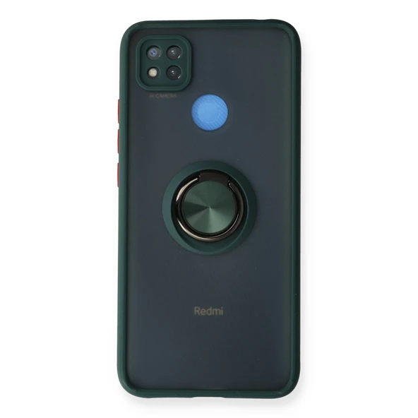 Xiaomi Redmi 9C Kılıf Montreal Yüzüklü Silikon Kapak - Yeşil ürün görseli 1