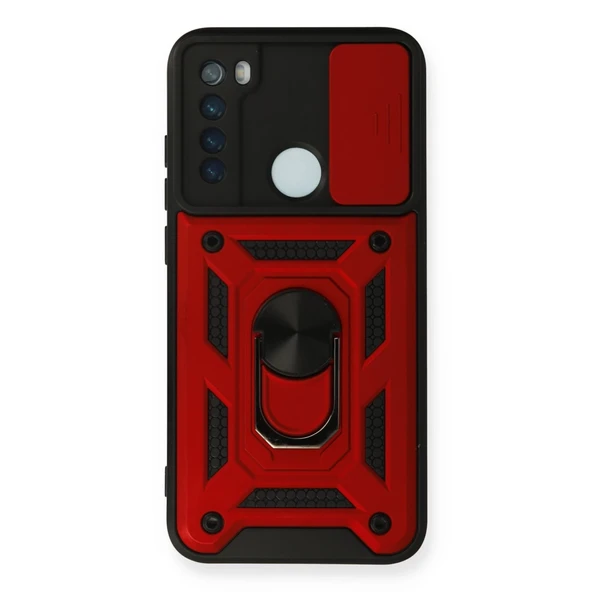 Xiaomi Redmi Note 8 Kılıf Pars Lens Yüzüklü Silikon - Kırmızı ürün görseli 1