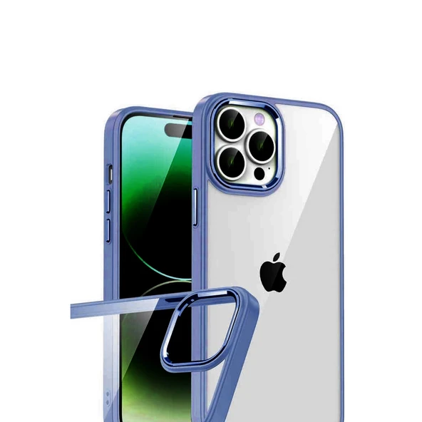 İphone 15 Pro Max Razer Lensli Silikon - Lacivert - Resim 2