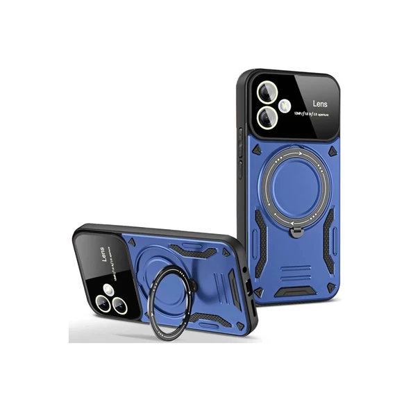 Samsung Galaxy A05 Kılıf Joy Lens Standlı Kapak - Lacivert ürün görseli 1