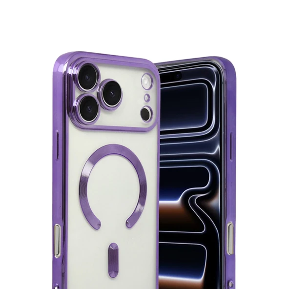 İphone 17 Pro Max Kross Magneticsafe Kapak - Mor - Resim 2