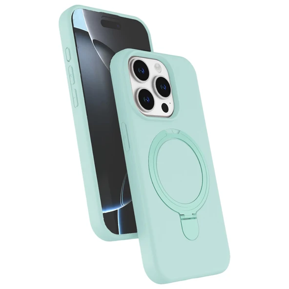 İphone 14 Pro Max Regal Magsafe Standlı Kapak - Su Yeşili ürün görseli 1