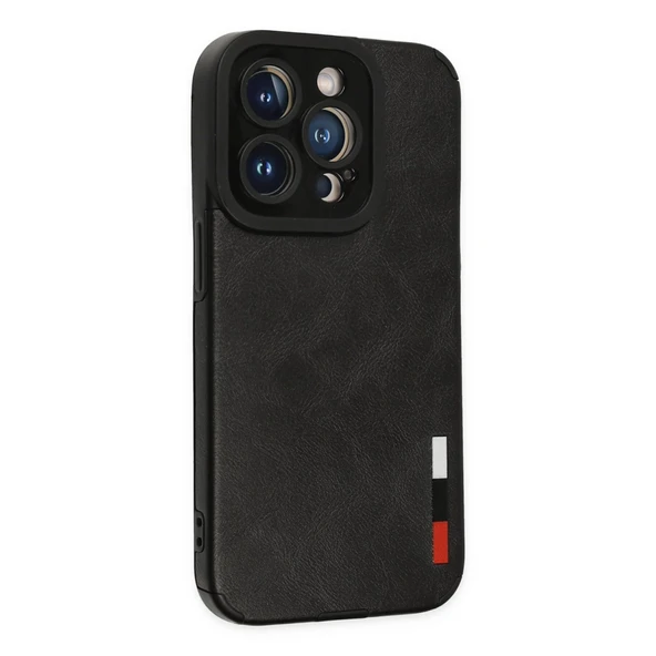 İphone 14 Pro Kılıf Loop Deri Silikon - Siyah - Resim 2