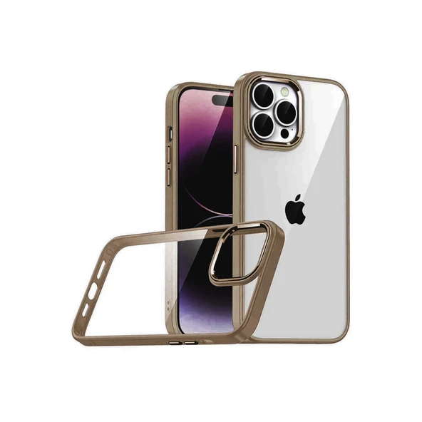 İphone 15 Pro Max Razer Lensli Silikon - Çöl Titanyum ürün görseli 1