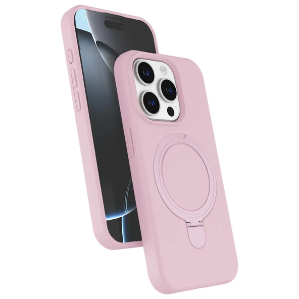 İphone 14 Pro Max Regal Magsafe Standlı Kapak - Açık Pembe ürün görseli 1