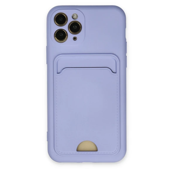 İphone 11 Pro Kılıf Kelvin Kartvizitli Silikon - Lila ürün görseli 1