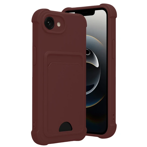 İphone 16E Kelvin Kartvizitli Silikon - Bordo ürün görseli 1