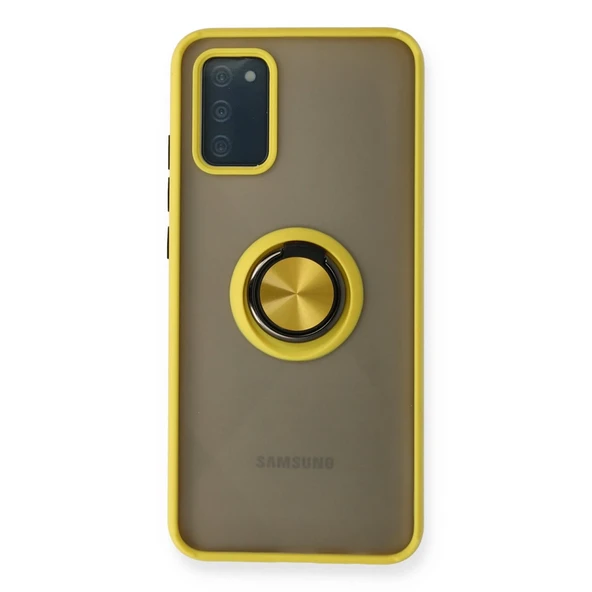 Samsung Galaxy A02S Kılıf Montreal Yüzüklü Silikon Kapak - Sarı ürün görseli 1