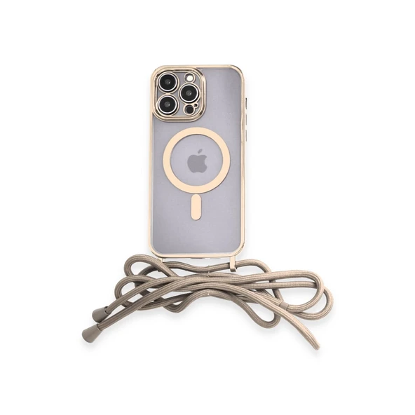 İphone 12 Pro Kılıf Divo Lazer Askılı Magsafe Kapak - Gold ürün görseli 1