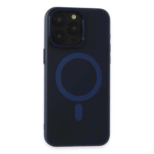 İphone 15 Pro Max Kılıf Lodos Magneticsafe Mat Kapak - Mavi ürün görseli 1