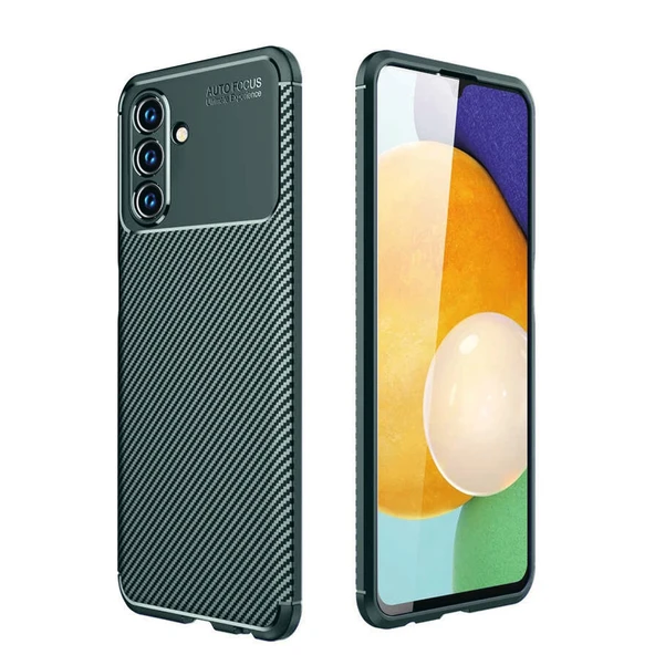 Samsung Galaxy A36 Kılıf Auto Focus Karbon Kapak - Koyu Yeşil ürün görseli 1