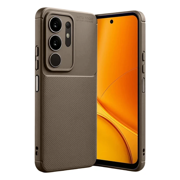 Vivo Y29 4G Auto Focus Karbon Kapak - Kahverengi ürün görseli 1