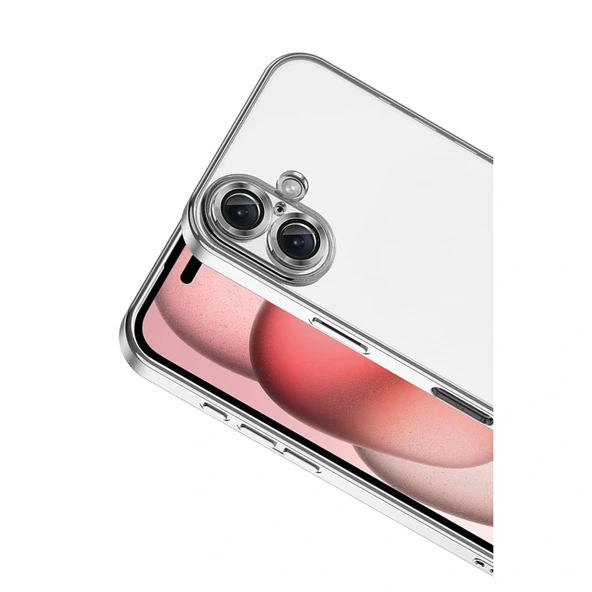 İphone 17 Razer Lensli Silikon - Gümüş - Resim 2