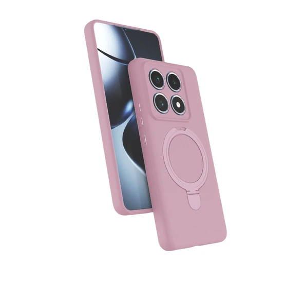 Xiaomi Mi 14T Pro Regal Magsafe Standlı Kapak - Açık Pembe ürün görseli 1