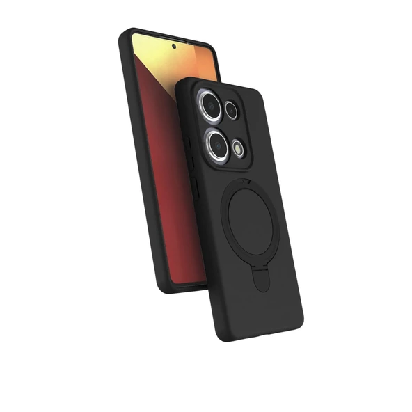 Xiaomi Redmi Note 13 Pro 4G Regal Magsafe Standlı Kapak - Siyah ürün görseli 1